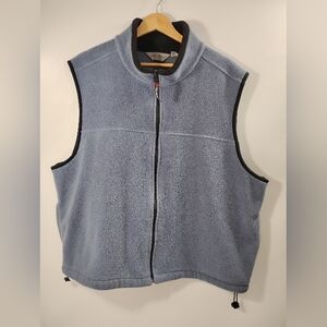 Eddie Bauer Men's Size XXL Blue Sleeveless Fleece Zip Up Vest
